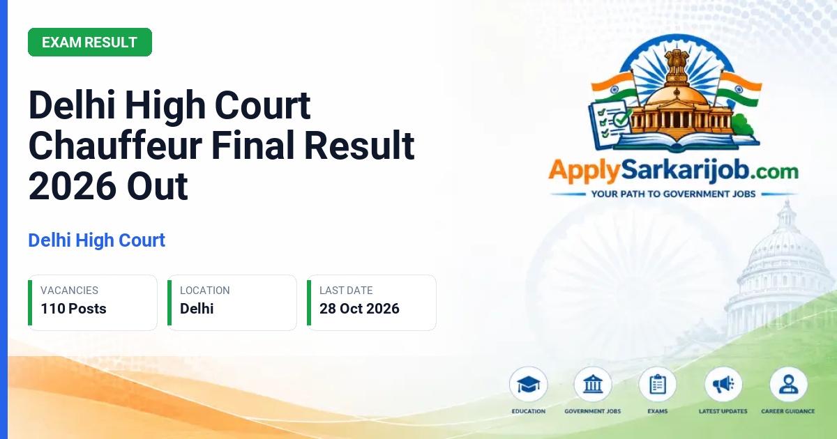 Delhi High Court - Chauffeur Official Notification Poster & Schedule