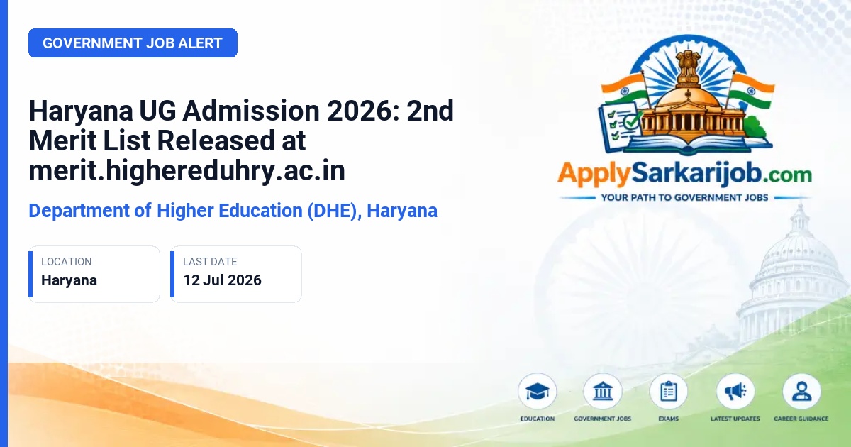 Department of Higher Education, Haryana (DGHE) - Undergraduate Admissions 2026-27 Official Notification Poster & Schedule