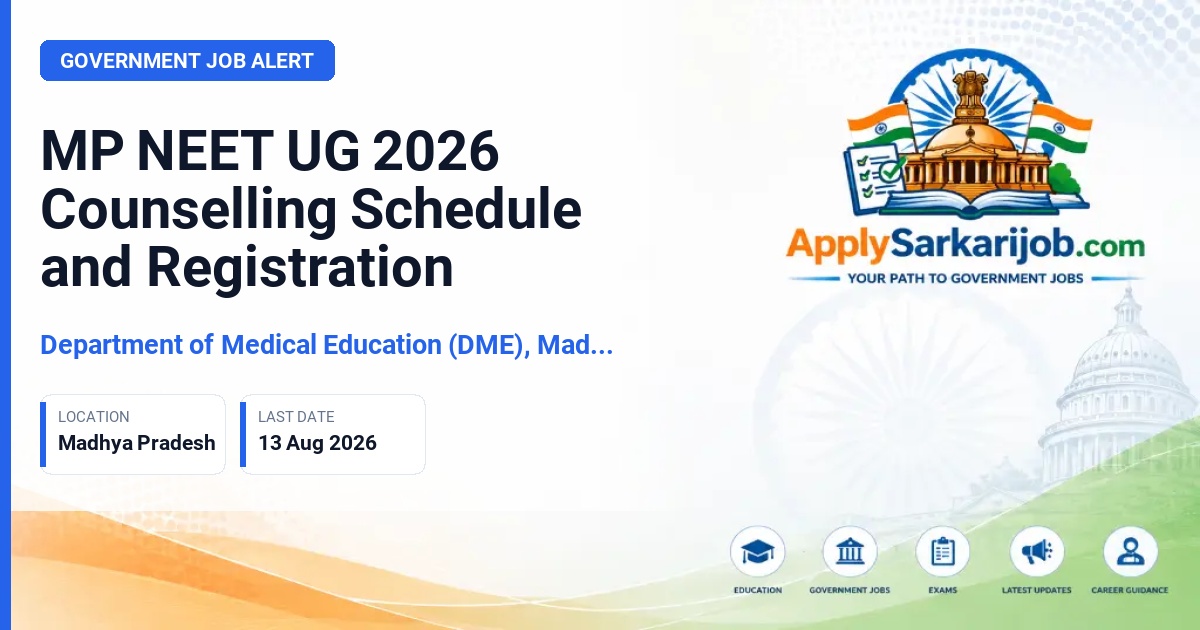 Directorate of Medical Education, Madhya Pradesh - MBBS and BDS Admission 2026 Official Notification Poster & Schedule