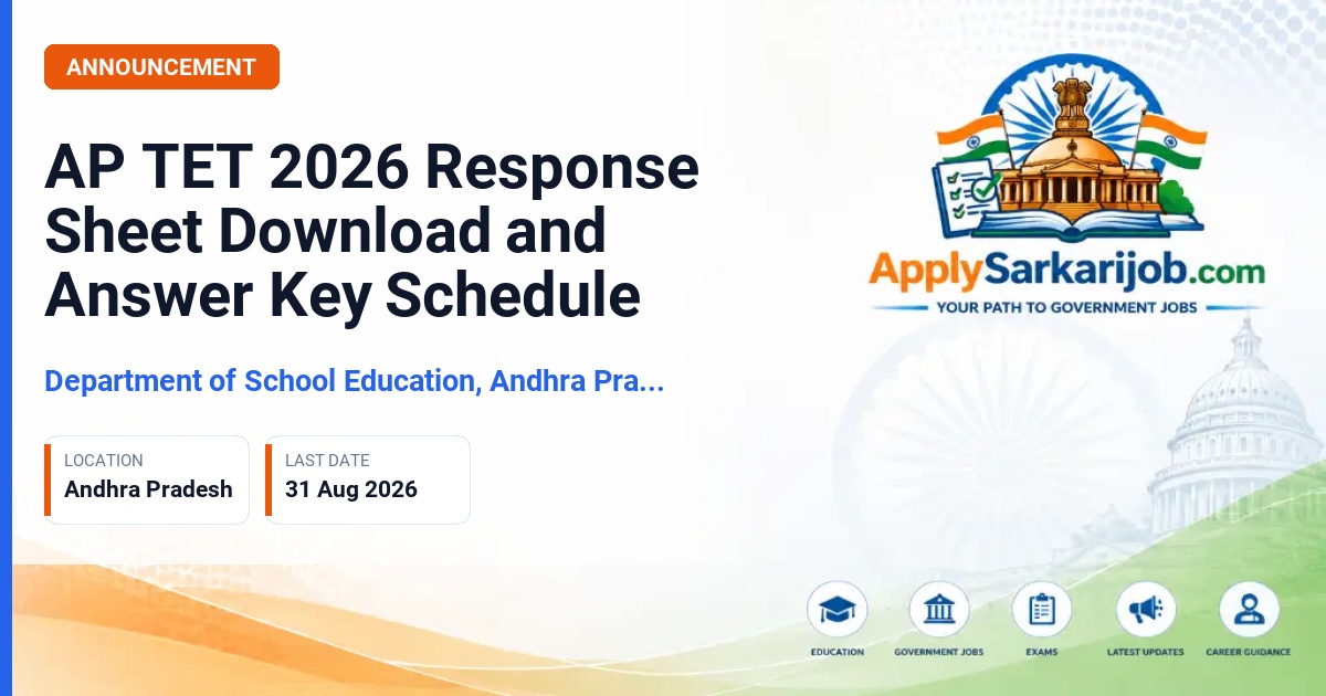 Department of School Education, Government of Andhra Pradesh - Teacher (TET) Official Notification Poster & Schedule
