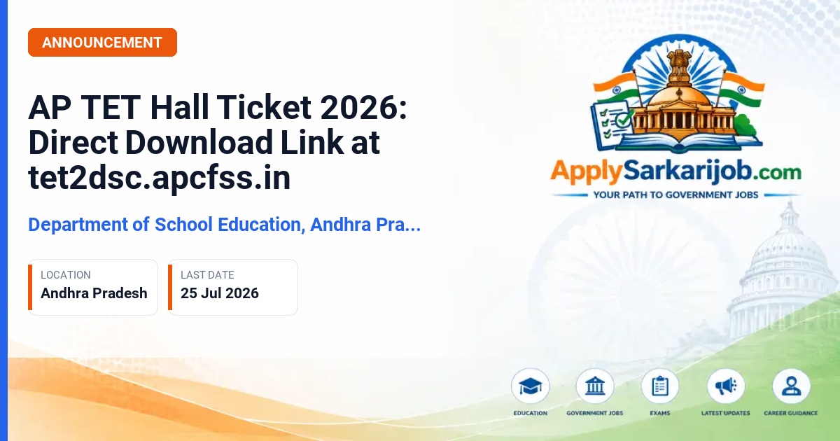 Department of School Education, Government of Andhra Pradesh - Teacher (TET Qualified) Official Notification Poster & Schedule