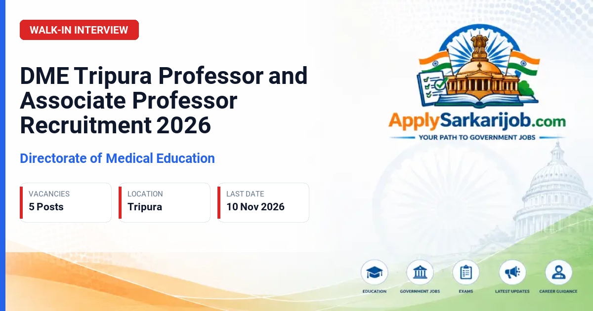 Directorate of Medical Education - Professor and Associate Professor Official Notification Poster & Schedule
