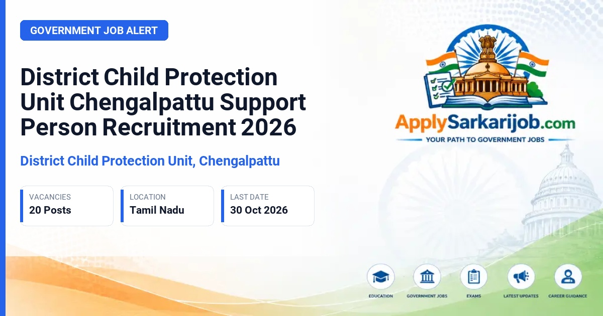 District Child Protection Unit, Chengalpattu - Support Person Official Notification Poster & Schedule