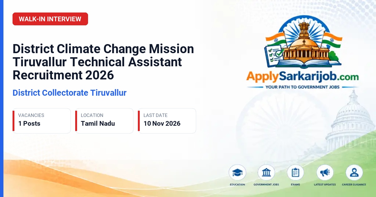 District Collectorate Tiruvallur - Technical Assistant Official Notification Poster & Schedule