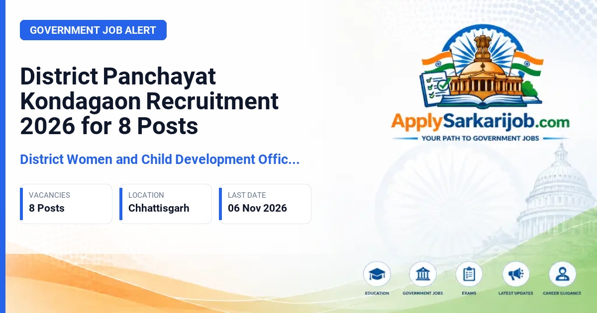 District Women and Child Development Office Kondagaon - Program Officer, Assistant Programmer, Accountant Official Notification Poster & Schedule