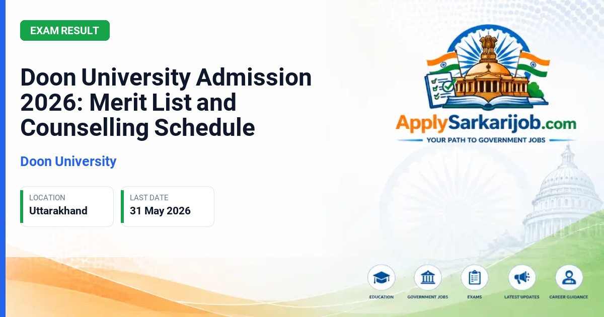 Doon University, Dehradun - UG and PG Programmes Official Notification Poster & Schedule
