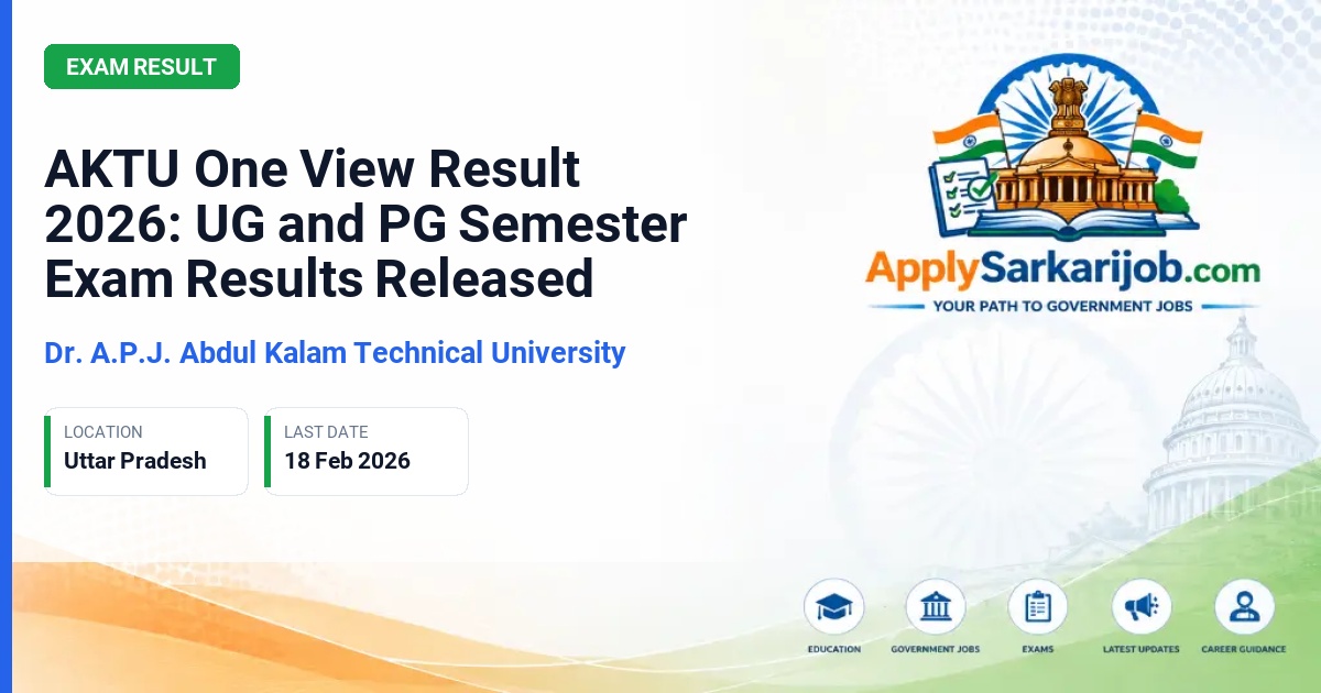 Dr. A.P.J. Abdul Kalam Technical University (AKTU), Lucknow - AKTU One View Result 2026: UG and PG Semester Exam Results Released Official Notification Poster & Schedule