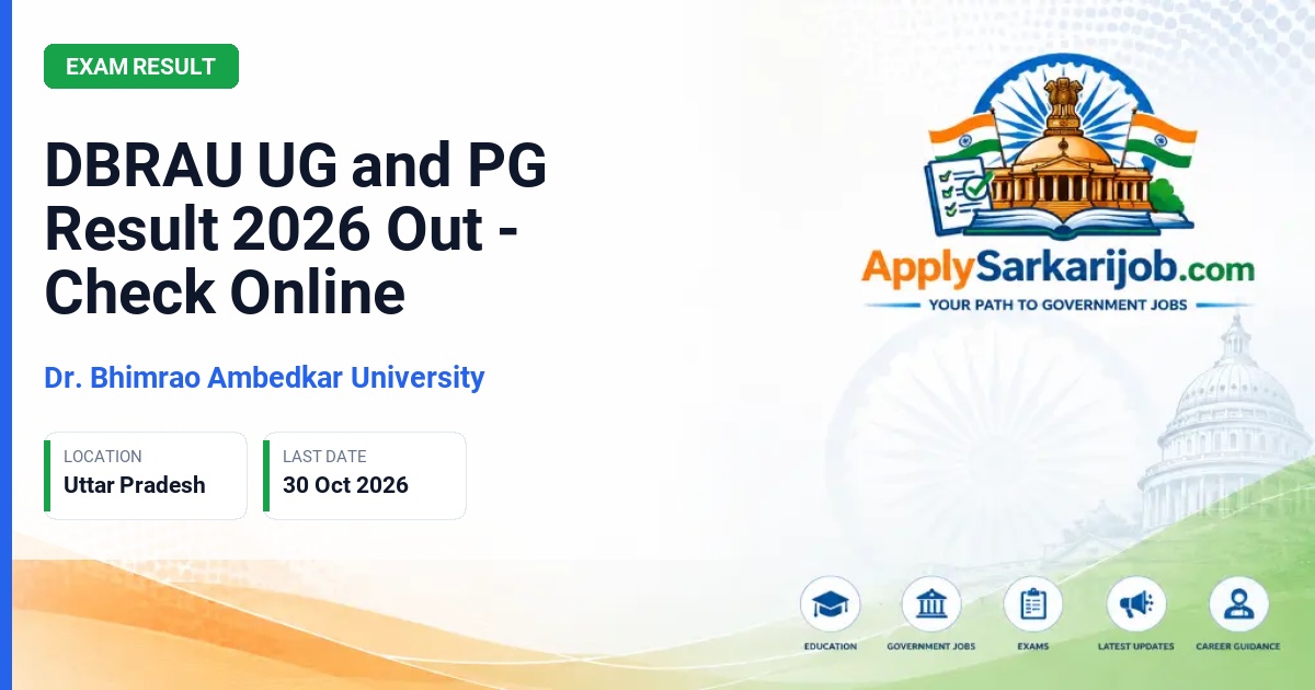 Dr. Bhimrao Ambedkar University - UG and PG Result Official Notification Poster & Schedule