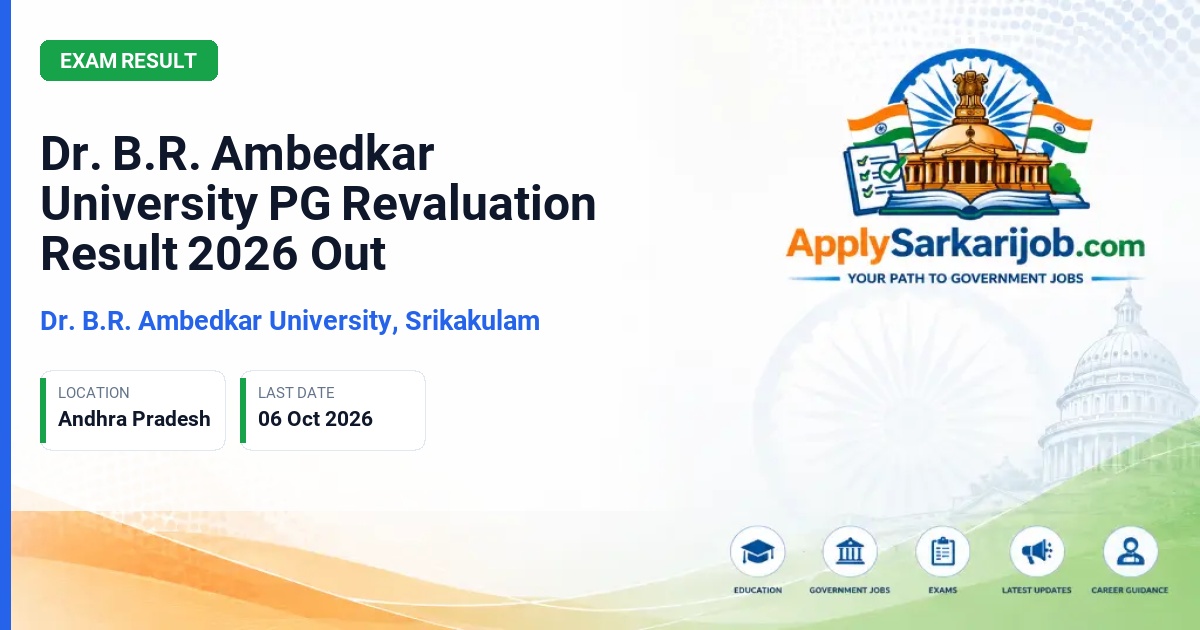 Dr. B.R. Ambedkar University, Srikakulam - PG First Semester Examination Revaluation Result (List-1) Official Notification Poster & Schedule