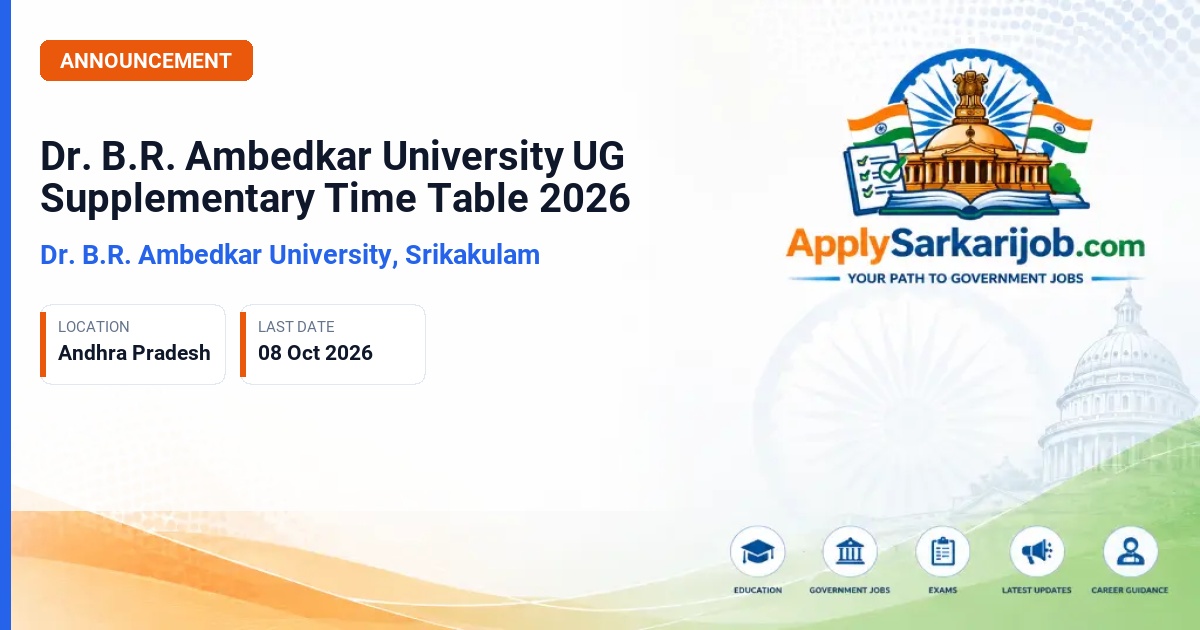 Dr. B.R. Ambedkar University, Srikakulam - B.A. / B.Sc. / B.Com. / BBM 1st Year Degree Supplementary Examination Official Notification Poster & Schedule