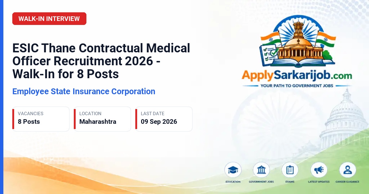 Employees' State Insurance Corporation (ESIC) - Contractual Medical Officer Official Notification Poster & Schedule