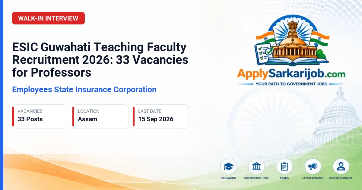 Employees' State Insurance Corporation (ESIC) - Teaching Faculty Official Notification Poster & Schedule