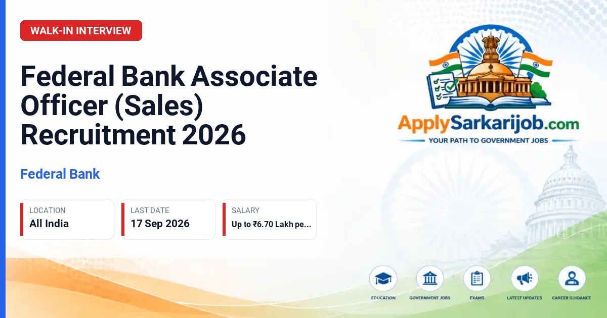 Federal Bank - Associate Officer (Sales) Official Notification Poster & Schedule