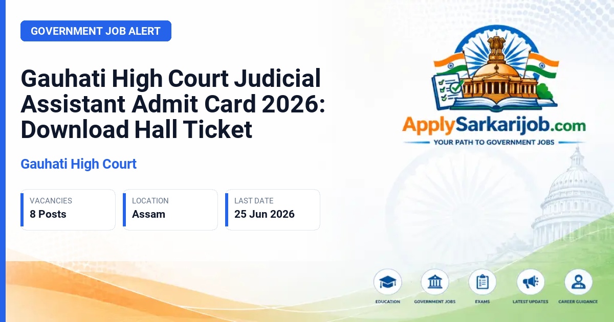 Gauhati High Court - Judicial Assistant Official Notification Poster & Schedule