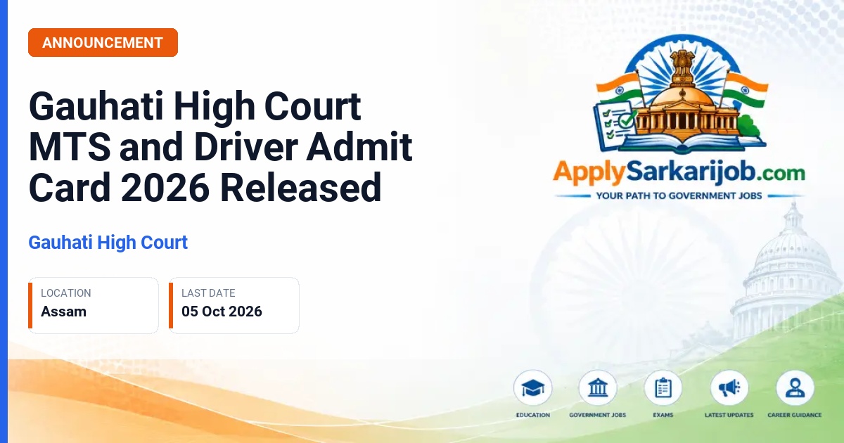 Gauhati High Court - Multi Tasking Staff and Chauffeur (Driver) Official Notification Poster & Schedule