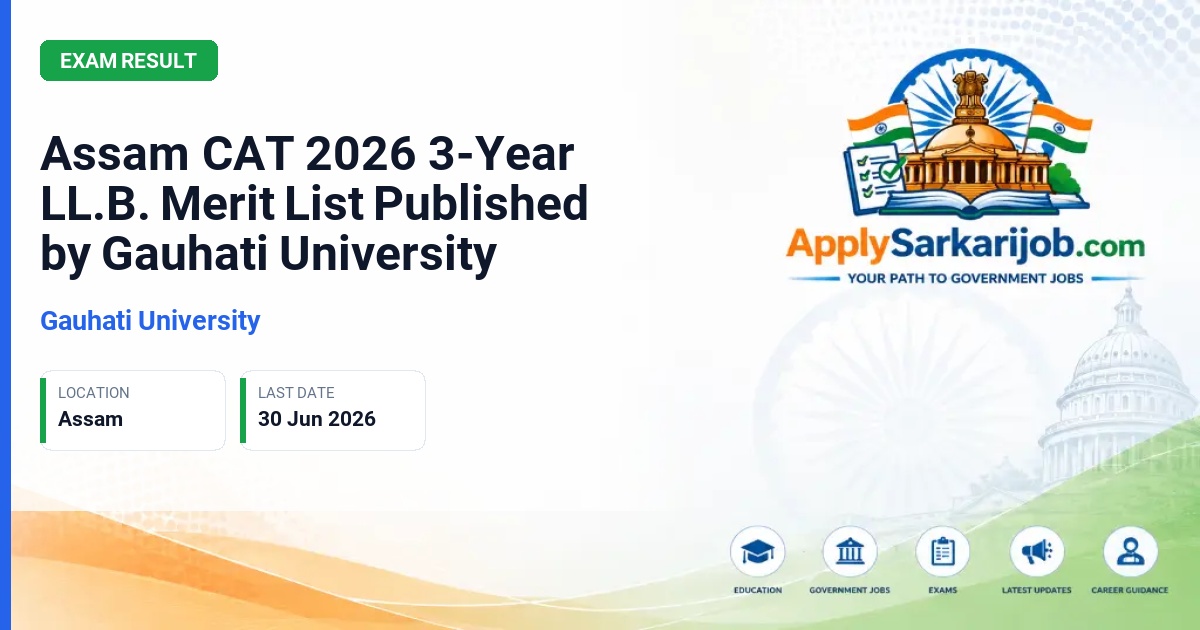 Guwahati University - 3-Year LL.B. Programme Admission Official Notification Poster & Schedule