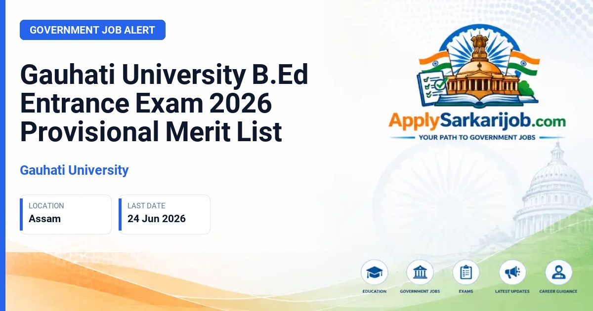 Gauhati University - B.Ed. Programme Official Notification Poster & Schedule