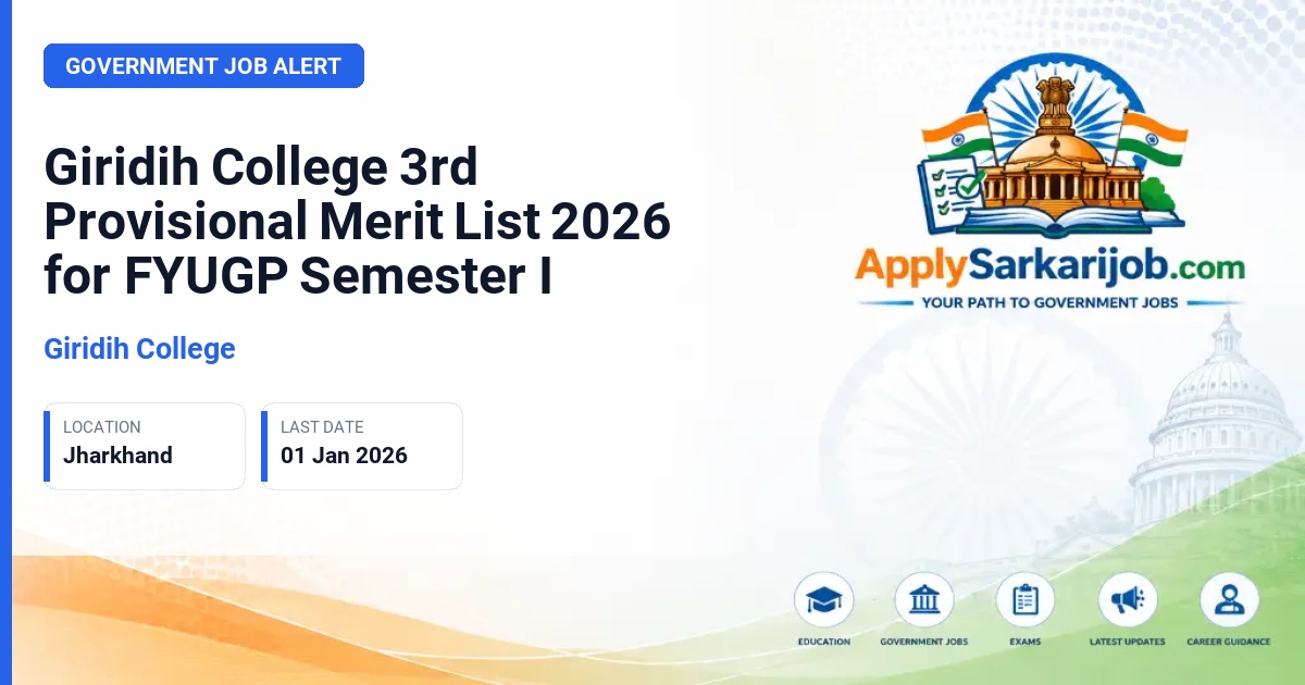 Giridih College - Undergraduate Programme (FYUGP) Semester I Official Notification Poster & Schedule