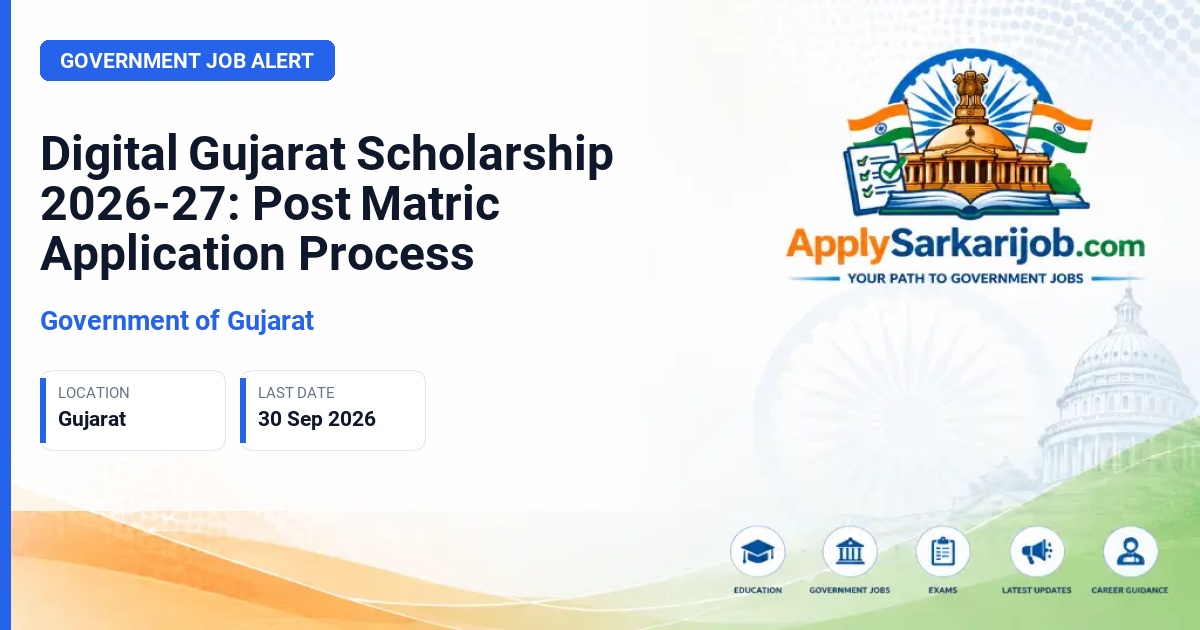 Government of Gujarat - Post Matric Scholarship 2026-27 Official Notification Poster & Schedule