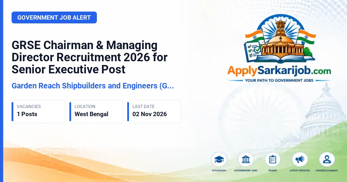 Garden Reach Shipbuilders and Engineers (GRSE) - Chairman & Managing Director Official Notification Poster & Schedule