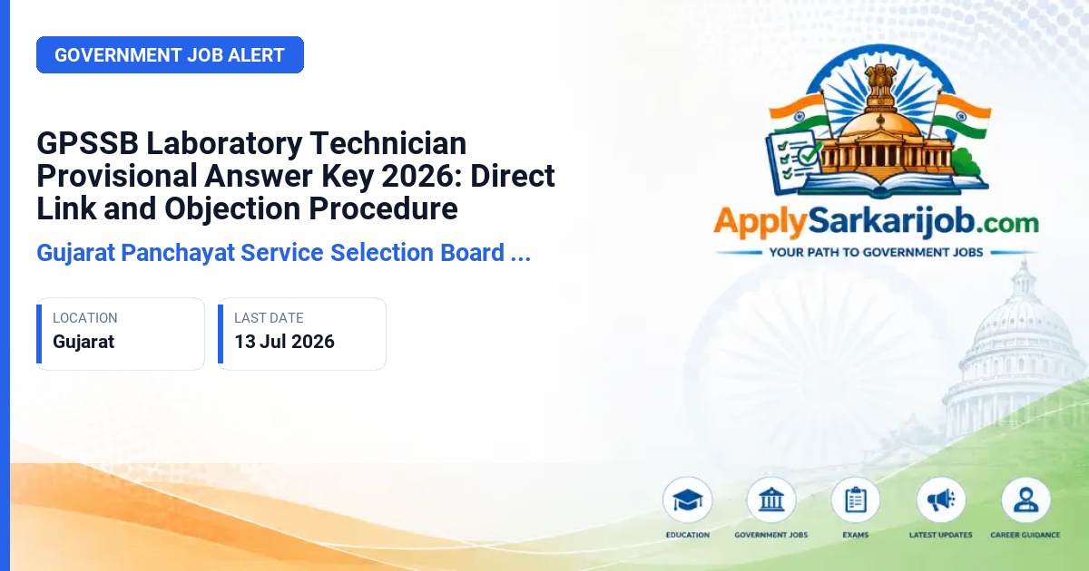 Gujarat Panchayat Service Selection Board (GPSSB) - Laboratory Technician Official Notification Poster & Schedule