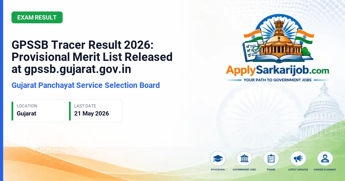 Gujarat Panchayat Service Selection Board (GPSSB) - Tracer Official Notification Poster & Schedule