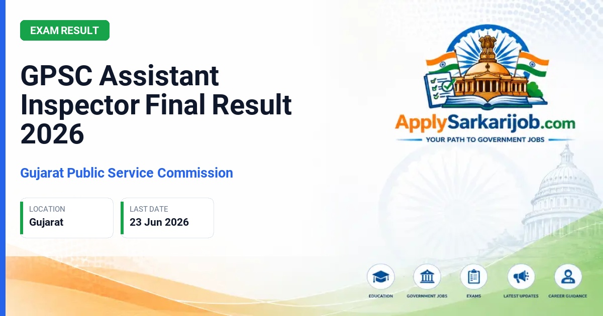 Gujarat Public Service Commission (GPSC) - Assistant Inspector of Motor Vehicles, Class-III Official Notification Poster & Schedule