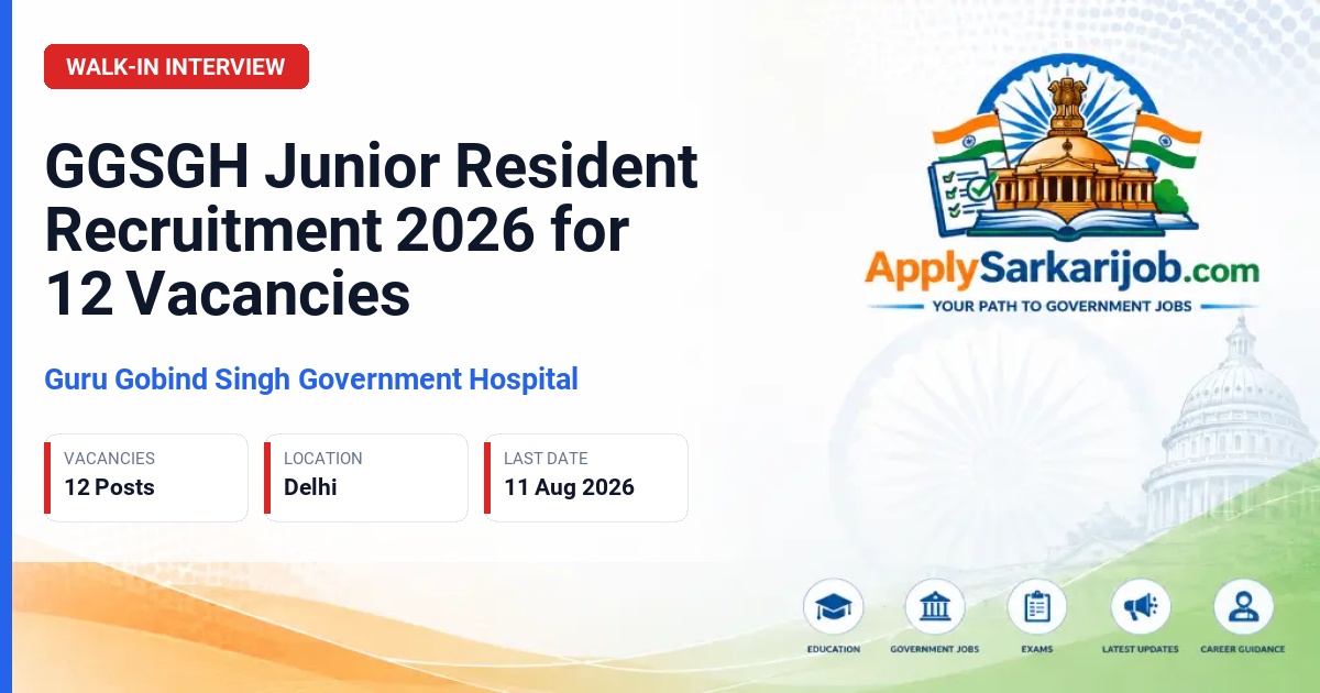 Deen Dayal Upadhyay Hospital - Junior Resident Official Notification Poster & Schedule