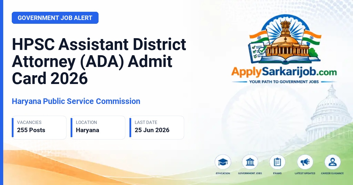Haryana Public Service Commission (HPSC) - Assistant District Attorney Official Notification Poster & Schedule