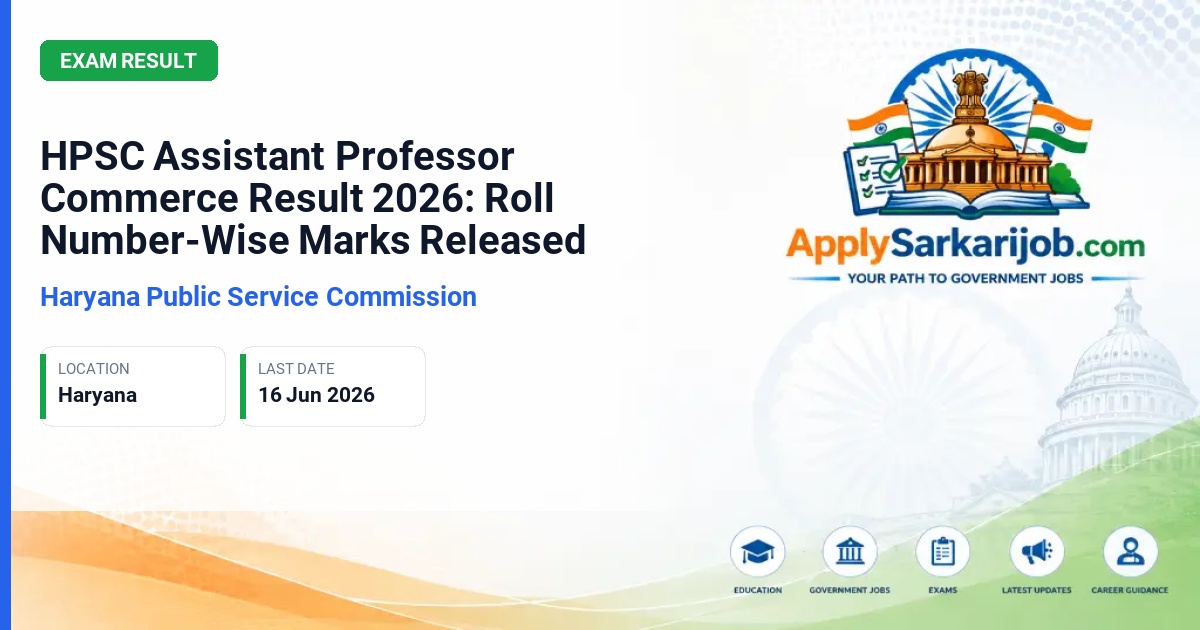 Haryana Public Service Commission (HPSC) - Assistant Professor (Commerce) Official Notification Poster & Schedule