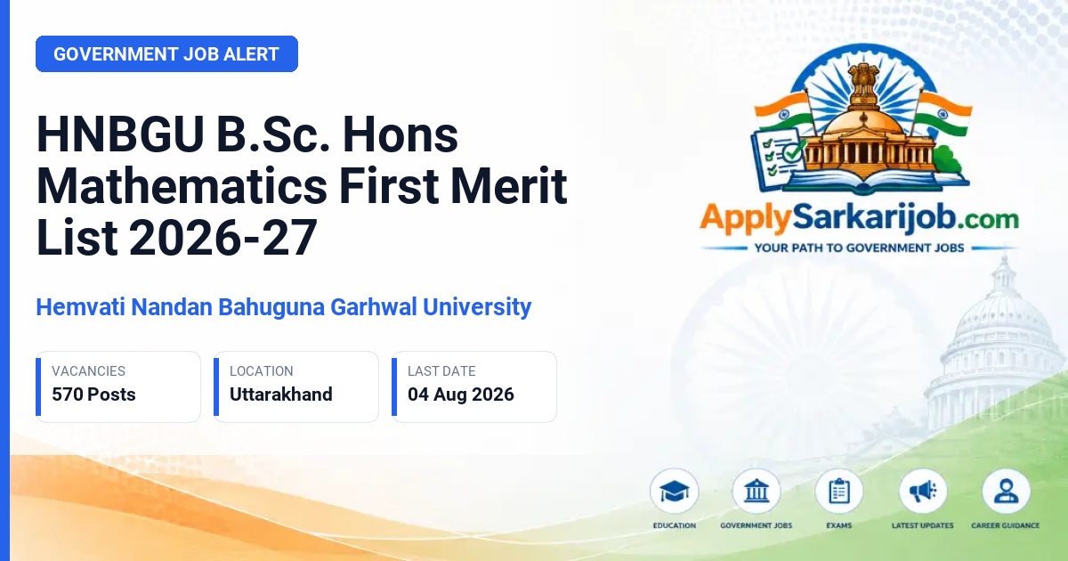 Hemvati Nandan Bahuguna Garhwal University (HNBGU) - B.Sc. (Hons) Mathematics Official Notification Poster & Schedule
