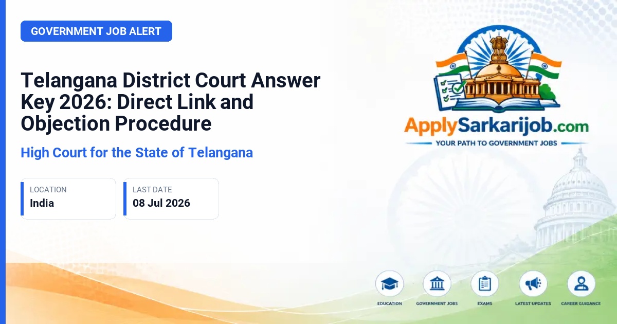 Telangana District Court - Junior Assistant, Examiner, Field Assistant, and Record Assistant Official Notification Poster & Schedule