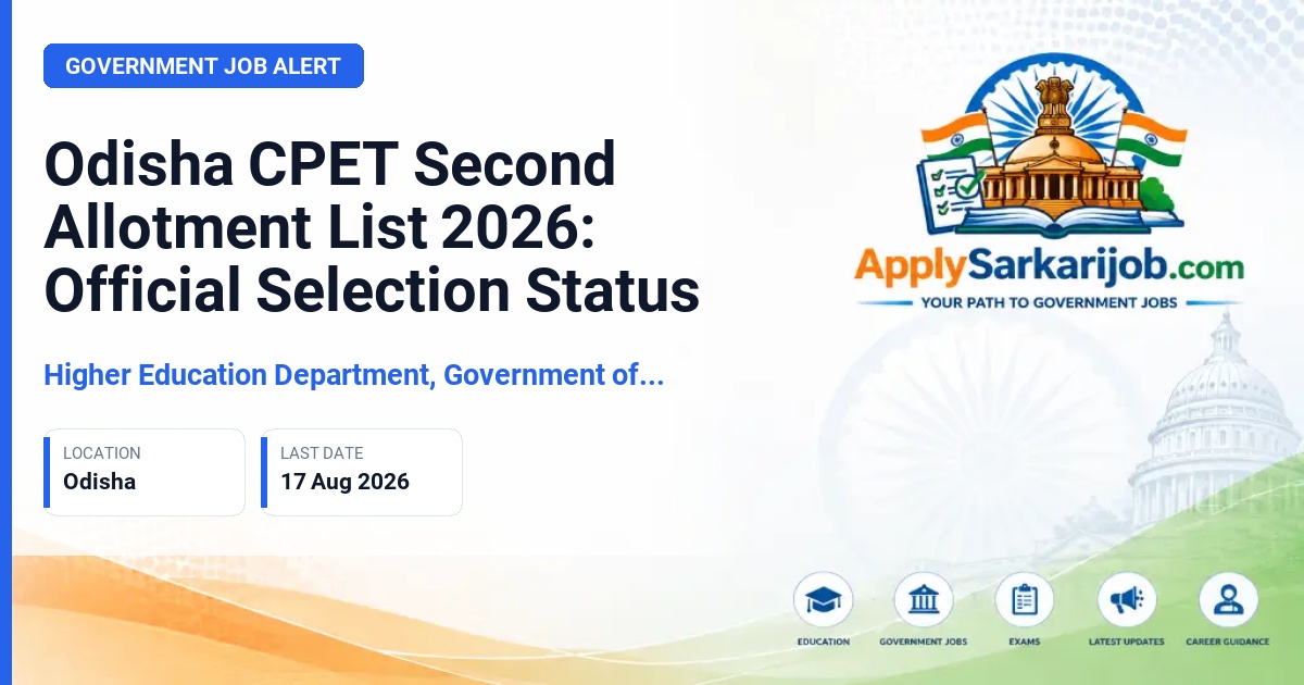 Higher Education Department, Government of Odisha - Postgraduate Admission (CPET 2026) Official Notification Poster & Schedule