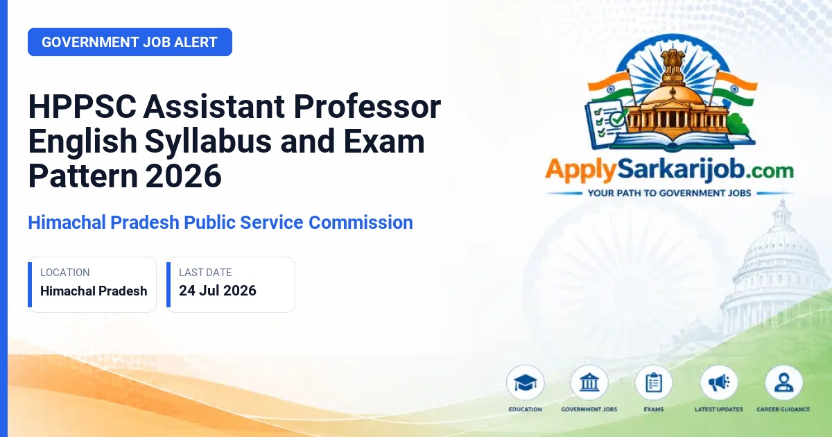 Himachal Pradesh Public Service Commission (HPPSC) - Assistant Professor (College Cadre) - English Official Notification Poster & Schedule