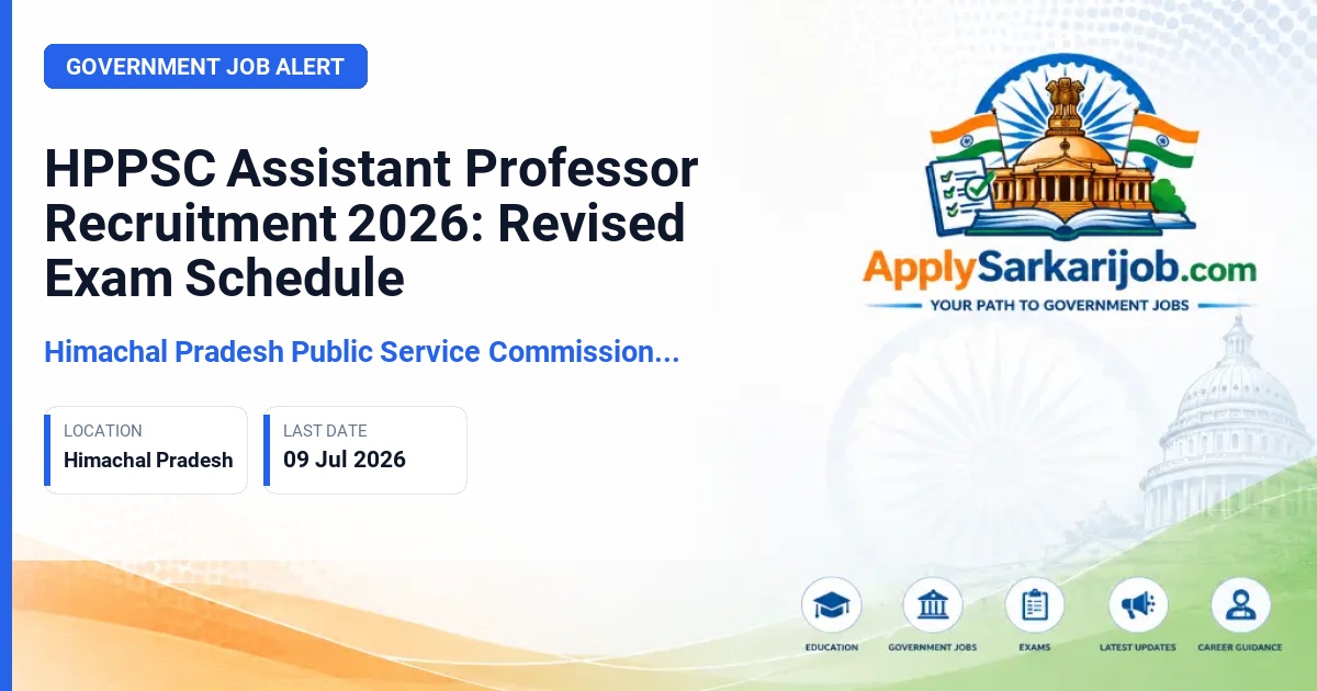 HPPSC Assistant Professor Exam Schedule 2026 | Revised Dates