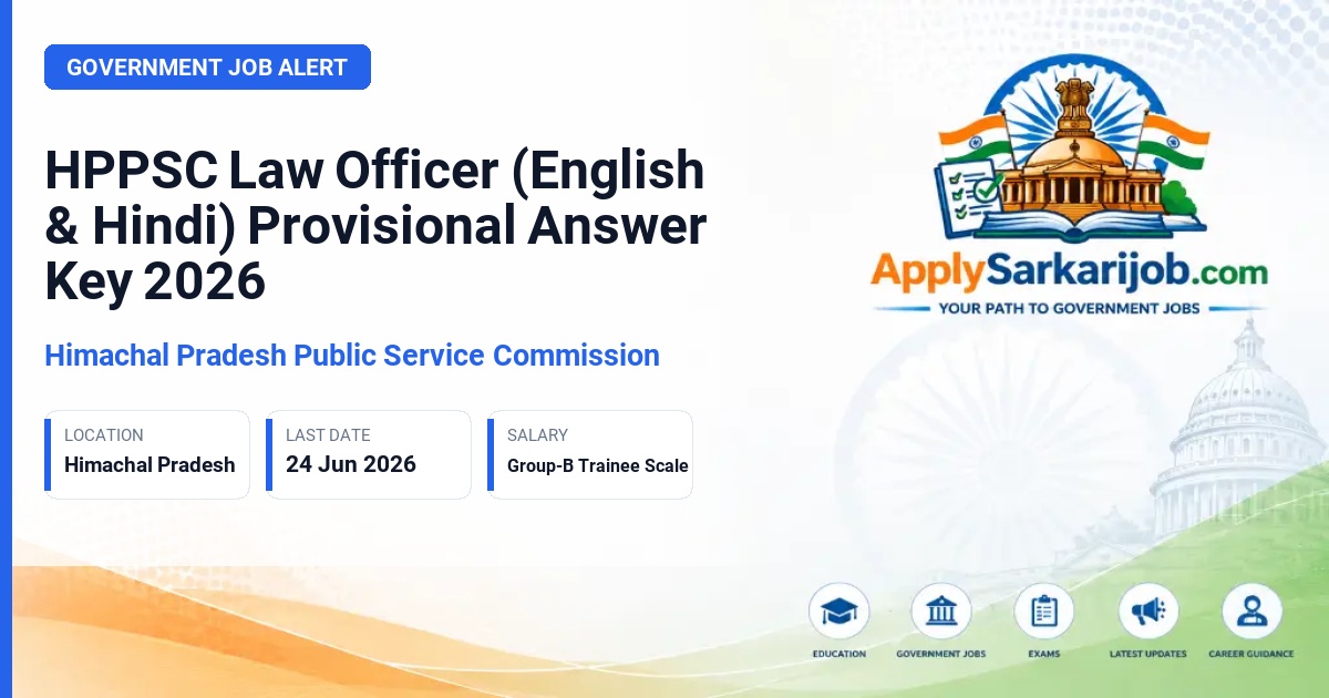 Himachal Pradesh Public Service Commission (HPPSC) - Law Officer (English) / Law Officer (Hindi) Official Notification Poster & Schedule