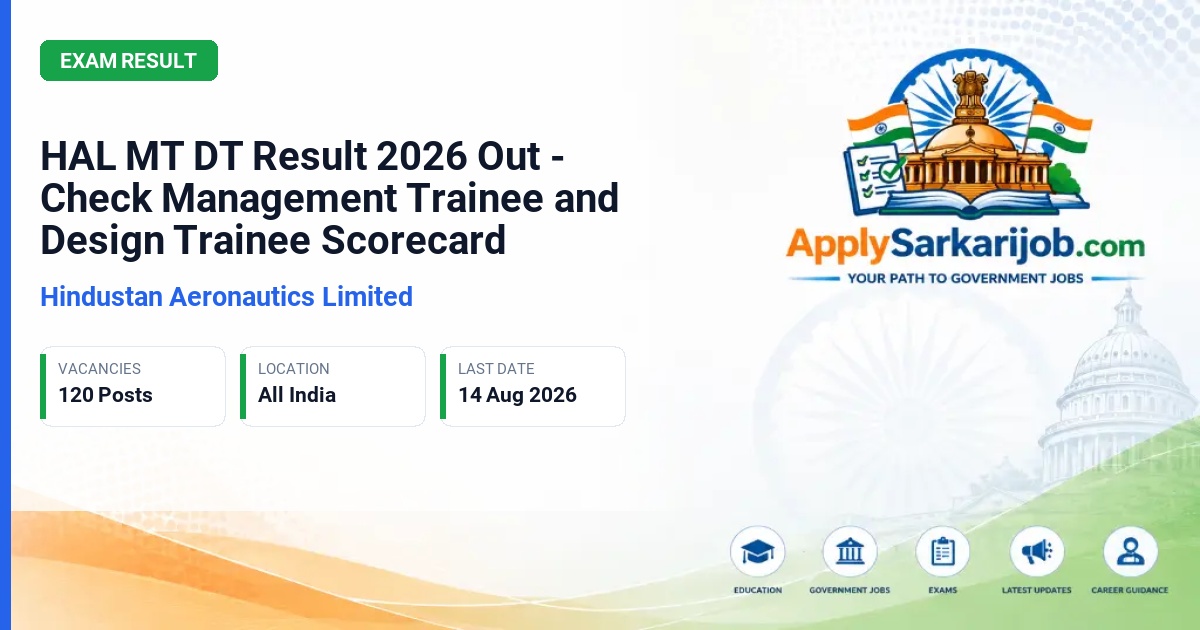 Hindustan Aeronautics Limited (HAL) - Management Trainee (MT) & Design Trainee (DT) Official Notification Poster & Schedule