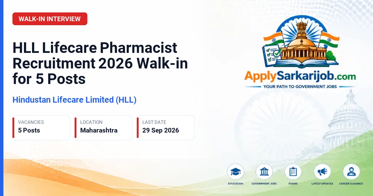 HLL Lifecare Limited (HLL) - Assistant Pharmacist and Pharmacist Grade I to IV Official Notification Poster & Schedule