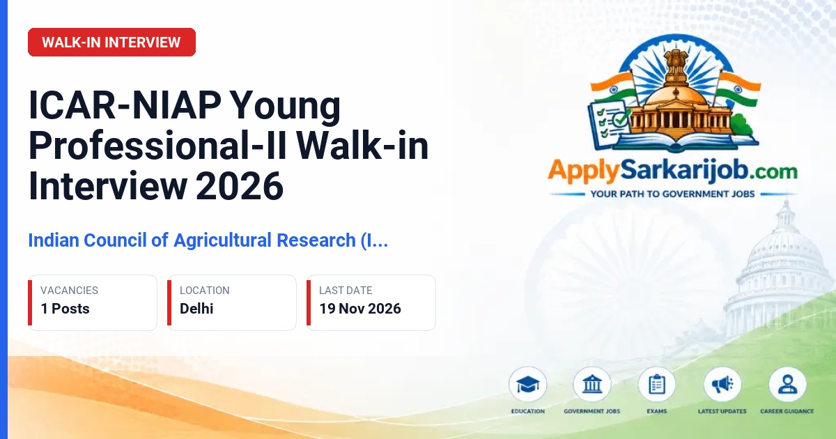 Indian Council of Agricultural Research (ICAR) - Young Professional-II Official Notification Poster & Schedule