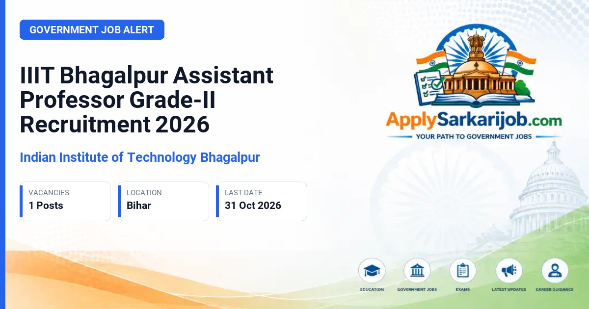 Indian Institute of Technology Bhagalpur - Assistant Professor Grade-II Official Notification Poster & Schedule