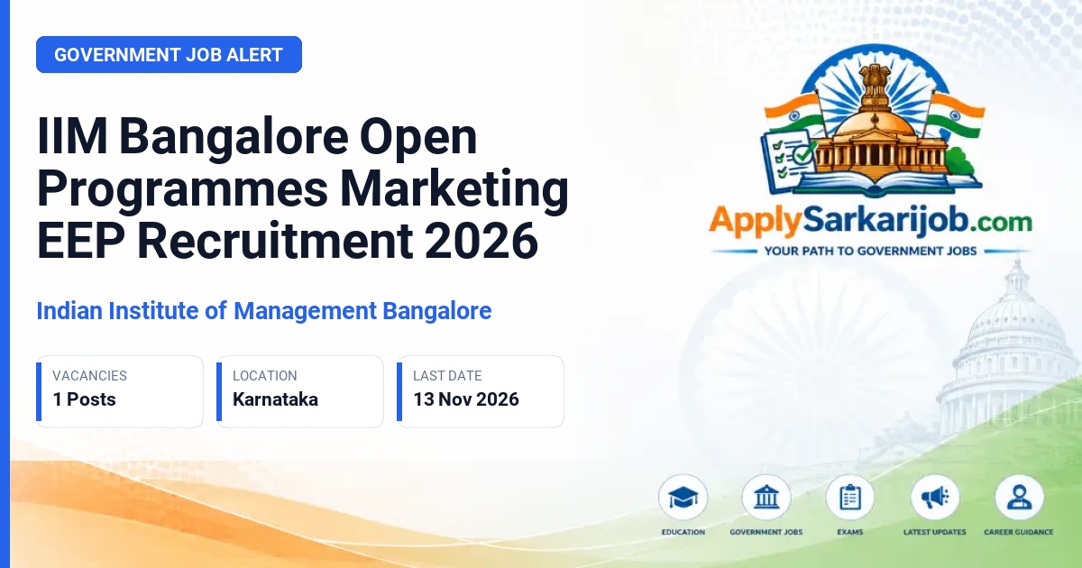 Indian Institute of Management Bangalore - Open Programmes Marketing – EEP Official Notification Poster & Schedule
