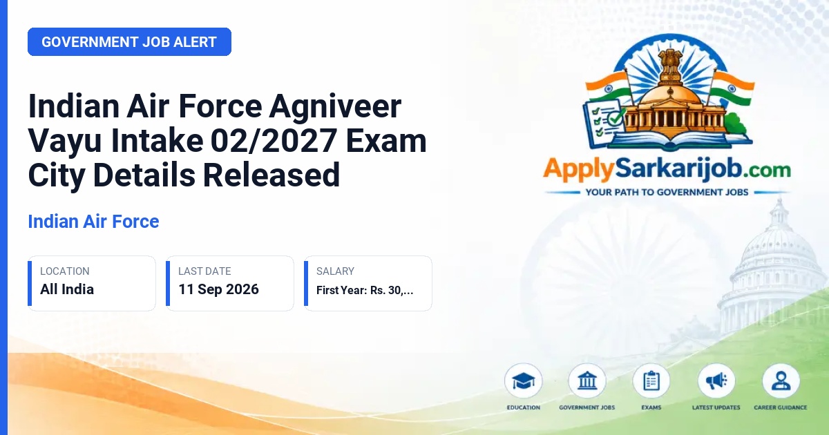 Indian Air Force - Agniveer Vayu Intake 02/2027 Official Notification Poster & Schedule