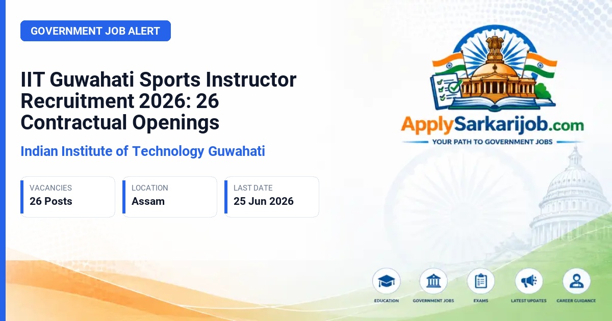Indian Institute of Technology Guwahati (IIT Guwahati) - Sports Instructor Official Notification Poster & Schedule