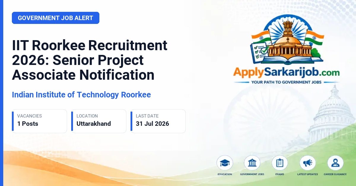 Indian Institute of Technology Roorkee (IIT Roorkee) - Senior Project Associate Official Notification Poster & Schedule