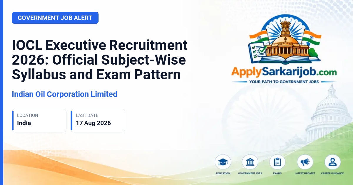 Indian Oil Corporation Limited (IOCL) - Executive (Engineering, Quality Control, Diploma) Official Notification Poster & Schedule