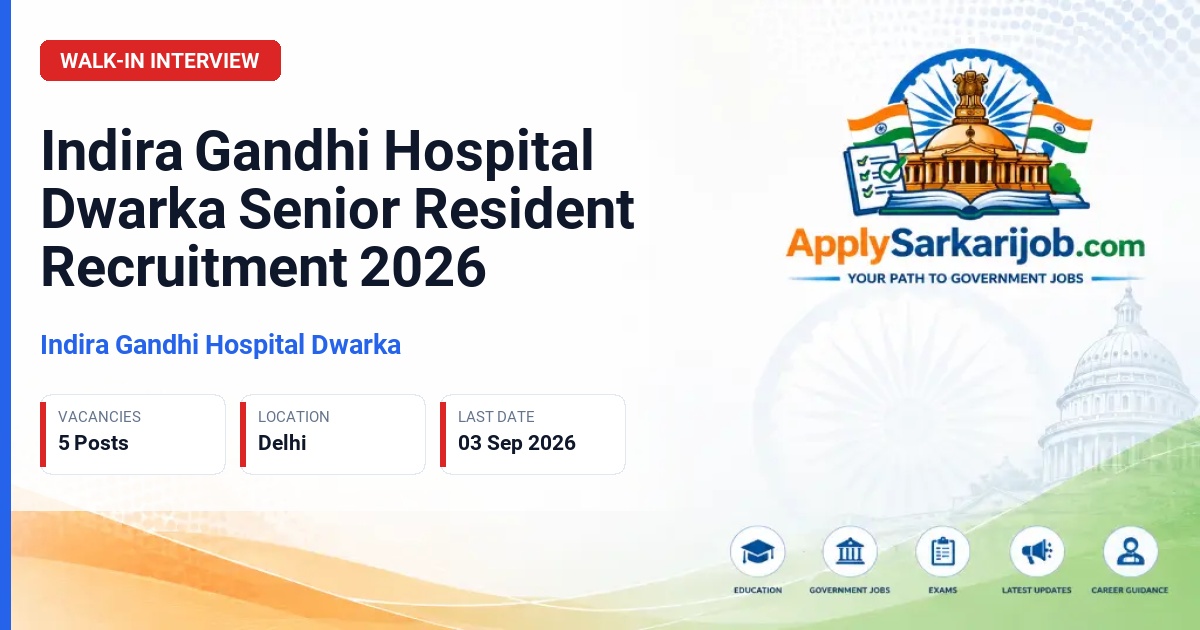 Indira Gandhi Hospital - Senior Resident Official Notification Poster & Schedule