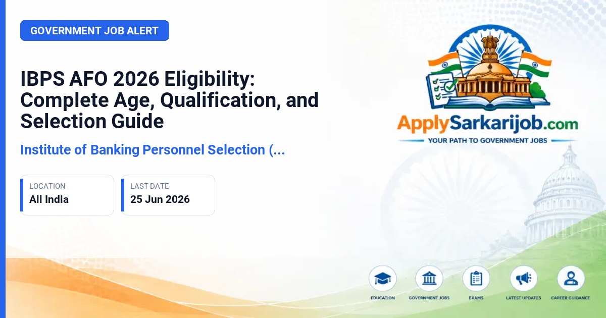 Institute of Banking Personnel Selection (IBPS) - Agriculture Field Officer (AFO) Official Notification Poster & Schedule