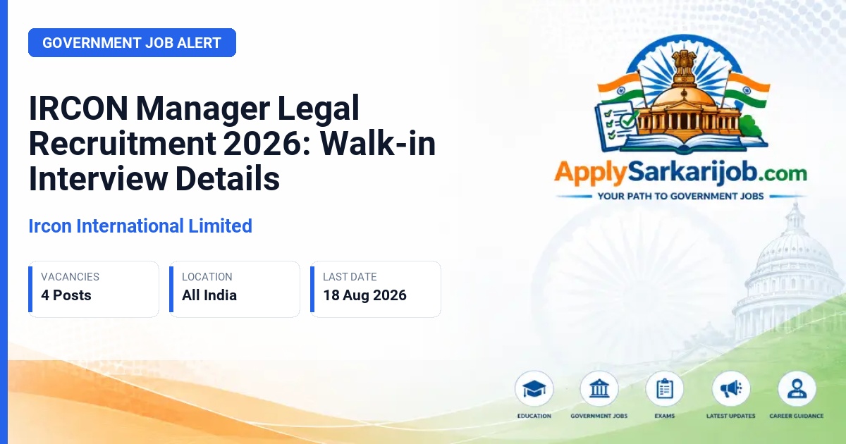 Ircon Renewable Power (IRPL) - Manager/Legal Official Notification Poster & Schedule