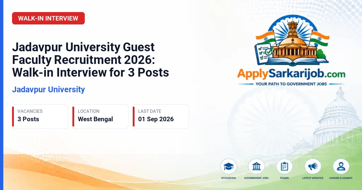 Jadavpur University - Guest Faculty Official Notification Poster & Schedule
