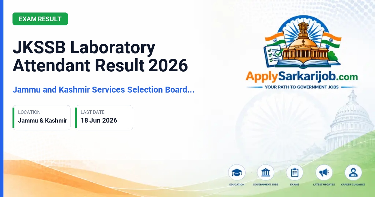 Jammu and Kashmir Services Selection Board (JKSSB) - Laboratory Attendant Official Notification Poster & Schedule